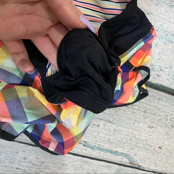 Lululemon 6 seawheeze 2013 speed shorts wee wheezy entry plaid check blue orange - Picture 7 of 8